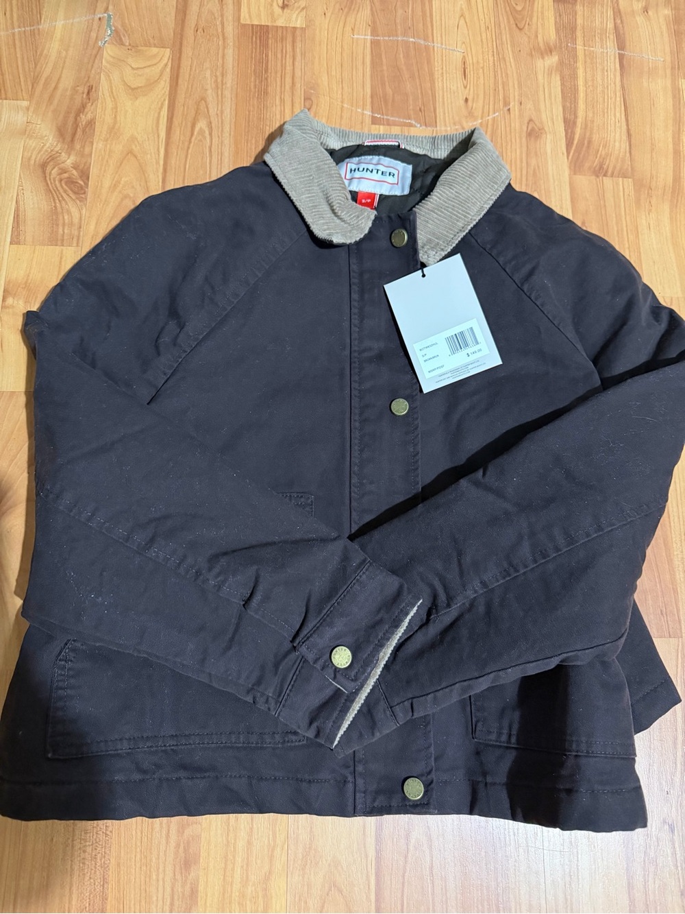 •Hunter NWT Cotton Canvas Barn Jacket with Corduroy Collar - Picture 4 of 6